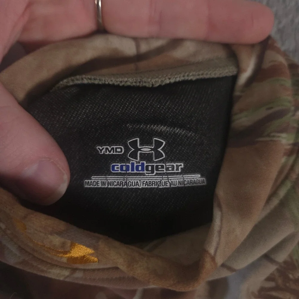 VINTAGE Under Armour Shirt Unisex Youth Medium Brown Realtree AP Camo Y2K 2000s